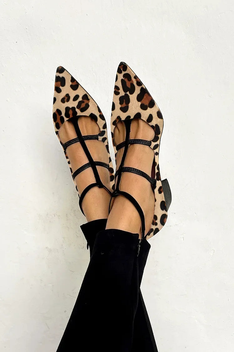 SERENA | BALLERINE ANIMALIER AVEC BRIDES