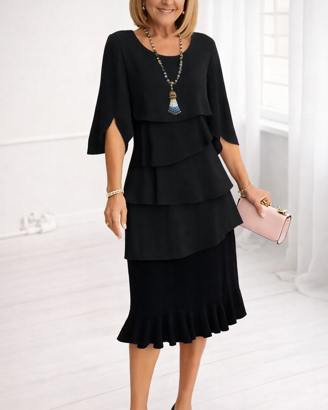 Margaret | Robe Midi Volantée