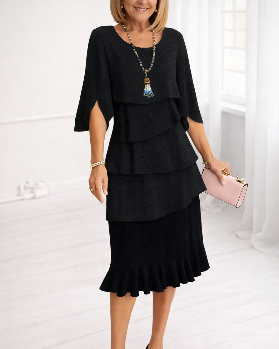 Margaret | Robe Midi Volantée