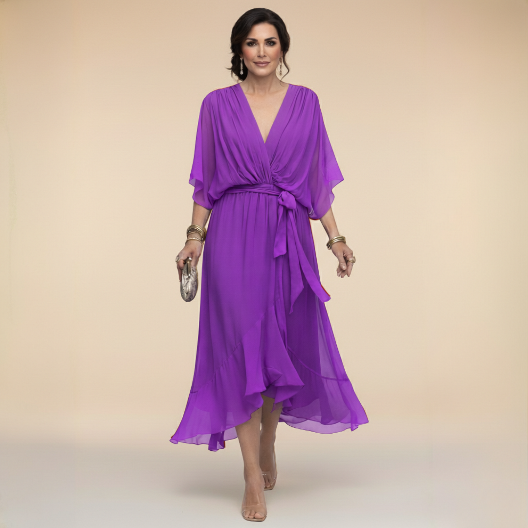 Lefèvre | Robe en chiffon à décolleté V