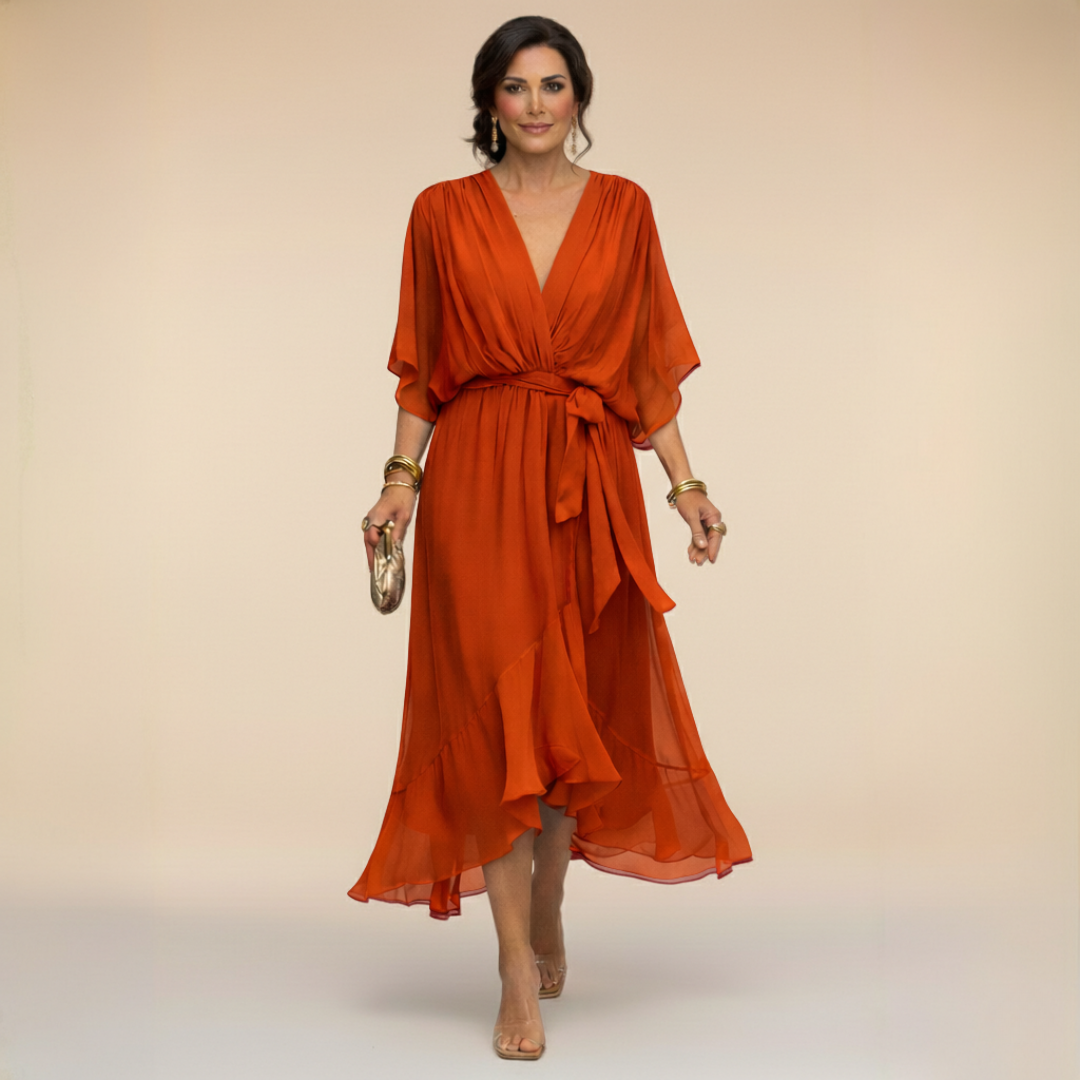 Lefèvre | Robe en chiffon à décolleté V