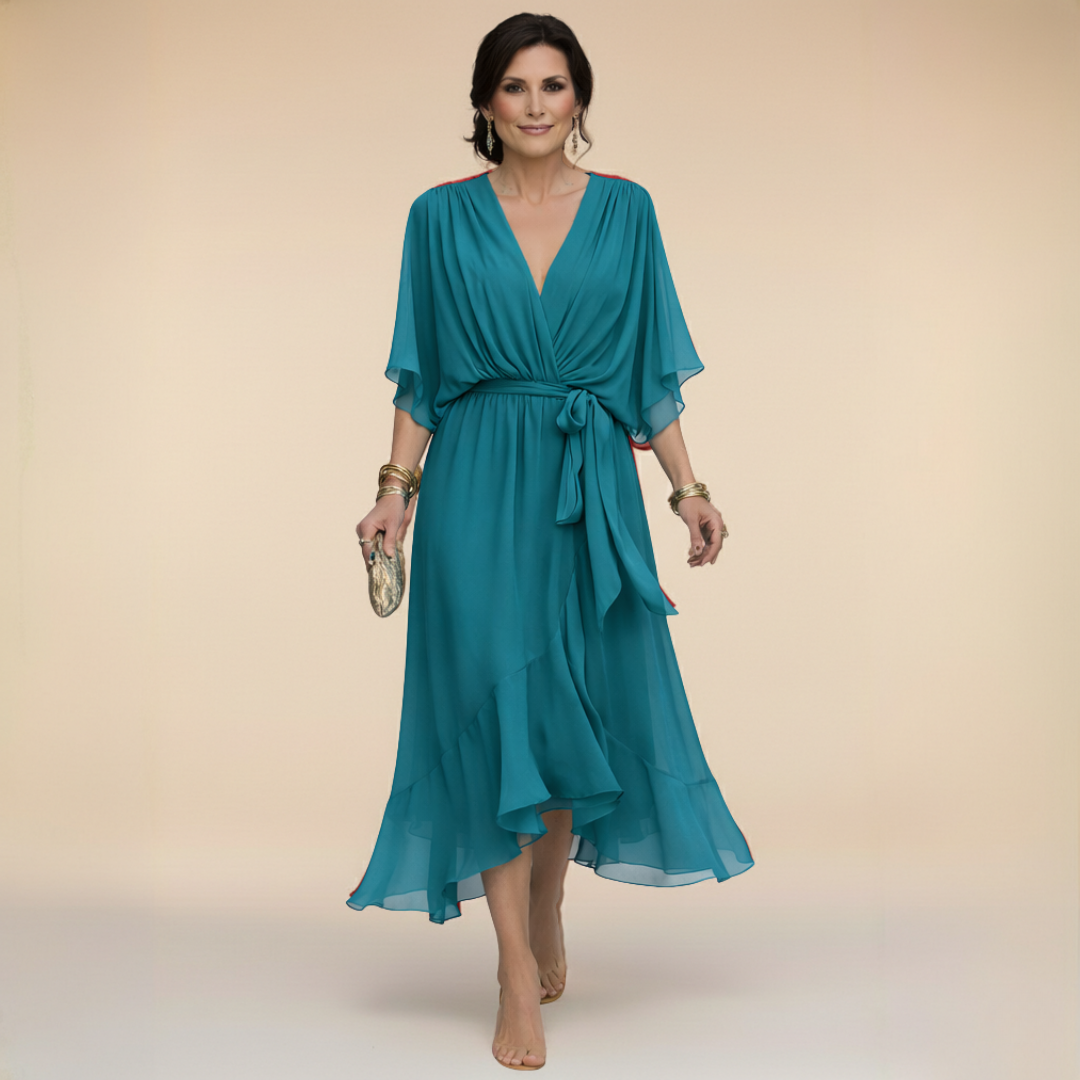 Lefèvre | Robe en chiffon à décolleté V