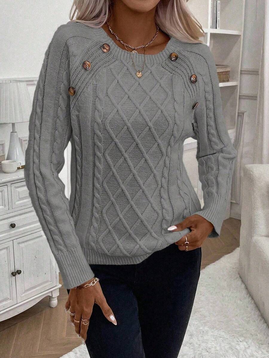 Catharina | Pull en Tricot à Détails Boutonnés