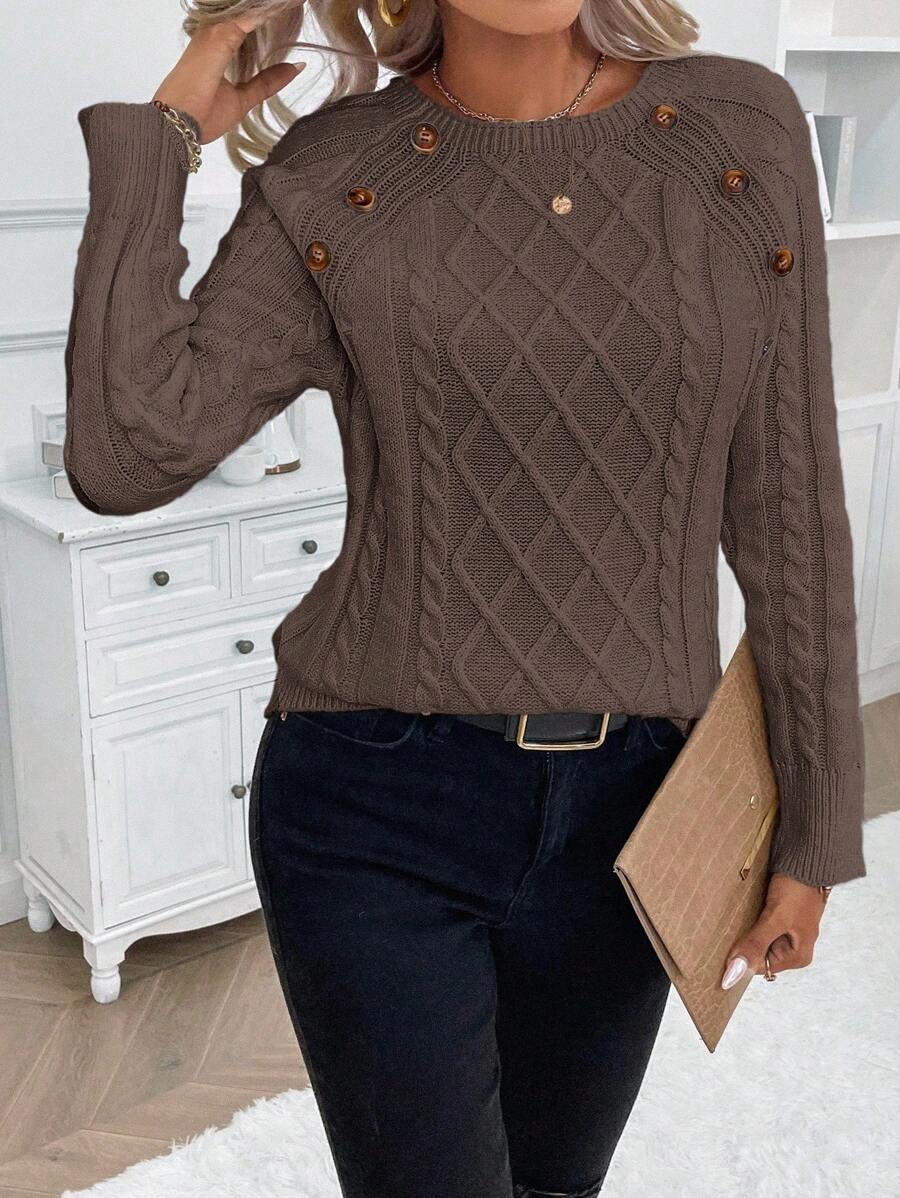 Catharina | Pull en Tricot à Détails Boutonnés