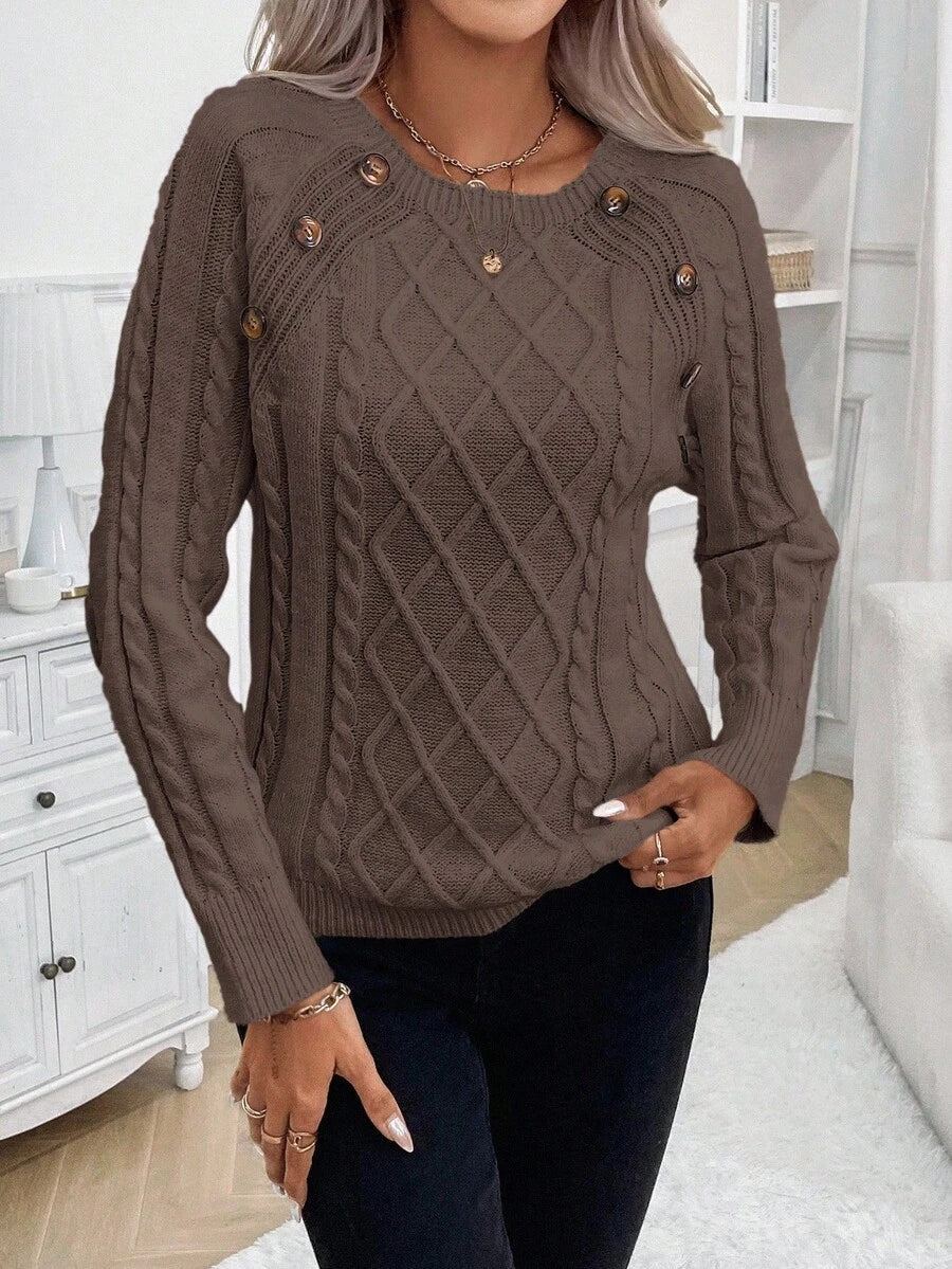 Catharina | Pull en Tricot à Détails Boutonnés