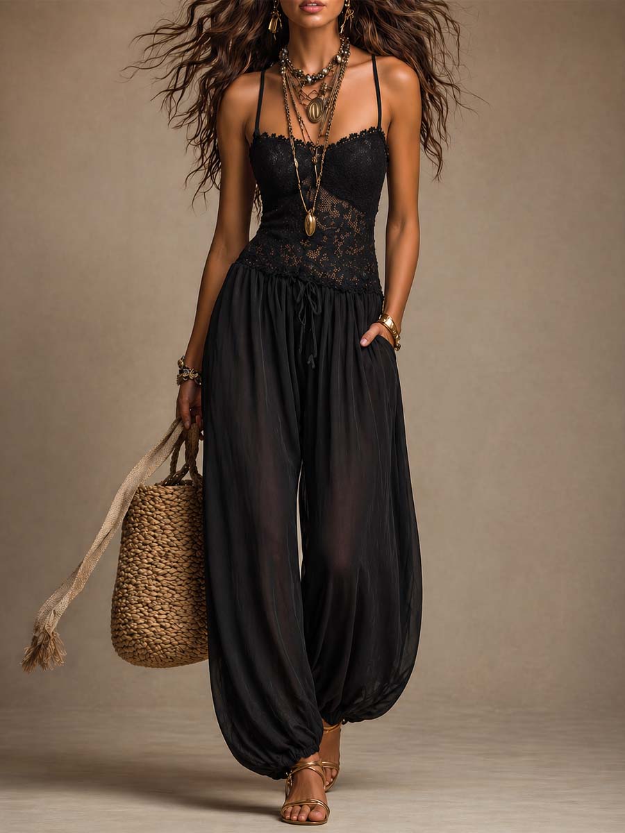 Laia | Mono halter avec dentelle fluide