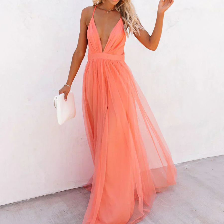 Lefèvre | Robe Maxi Lumière Corail