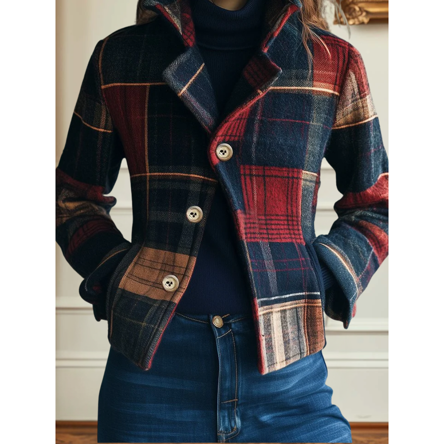 Cloé | Veste à Carreaux Classique