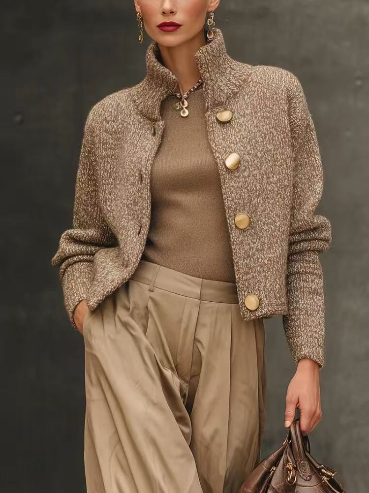 Carmelle | Veste Tailleur en Laine Mélangée