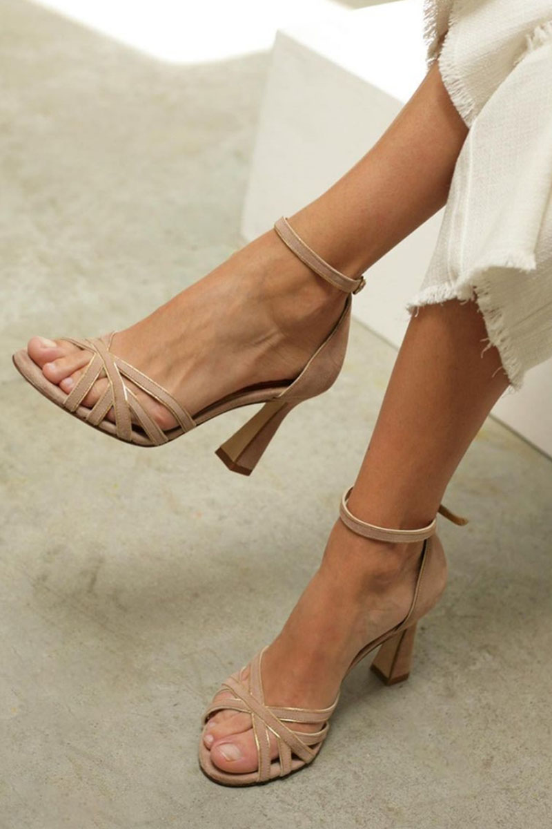 Serena | Sandales patchwork à talon fin
