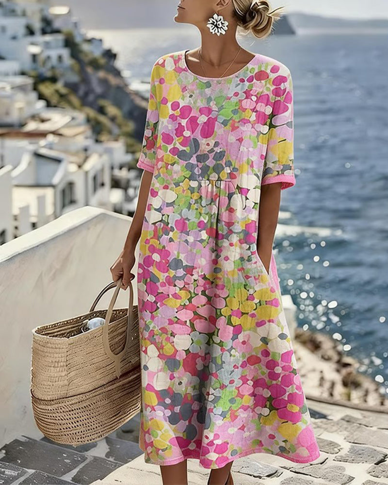 Flora | Robe midi florale décontractée
