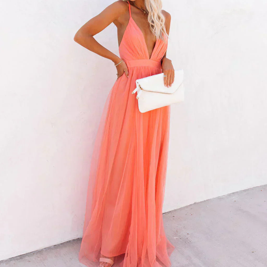 Lefèvre | Robe Maxi Lumière Corail
