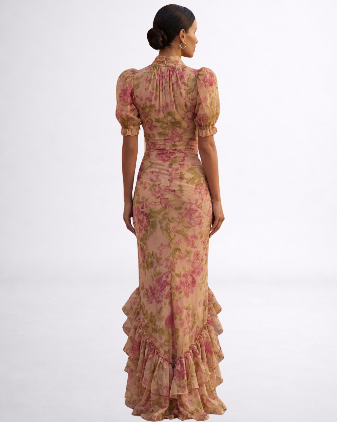 Rosario | Robe Longue Fleurie en Chiffon