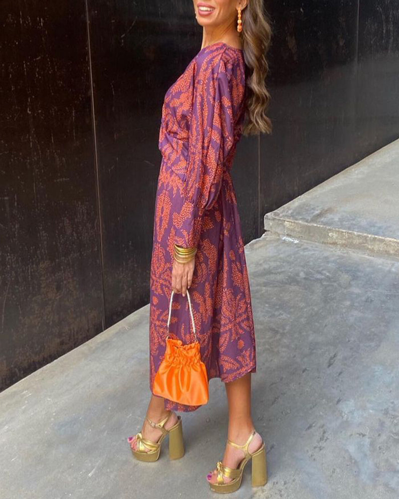 Isadora™ – Robe Midi Élégante avec Imprimé de Charme Intemporel