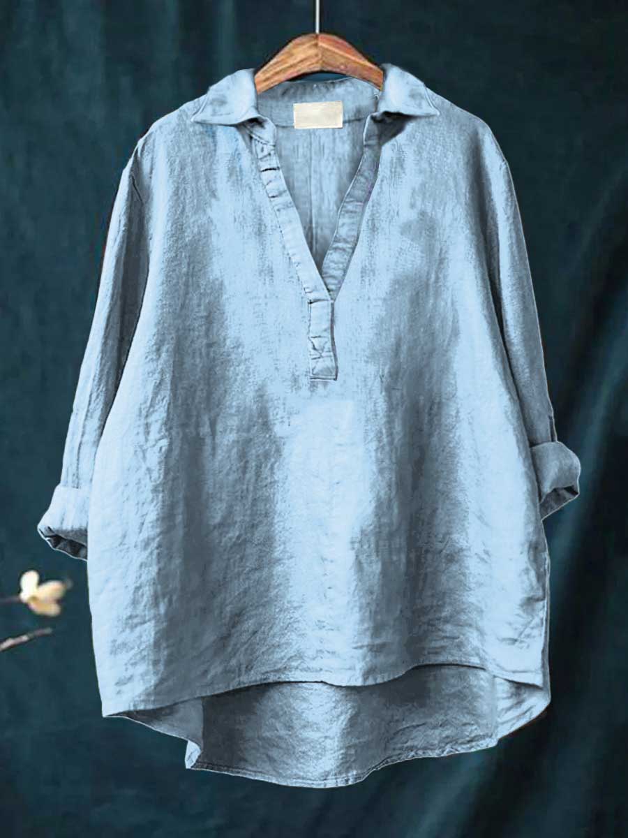 Andrea | Élégante Blouse d'Été en Lin