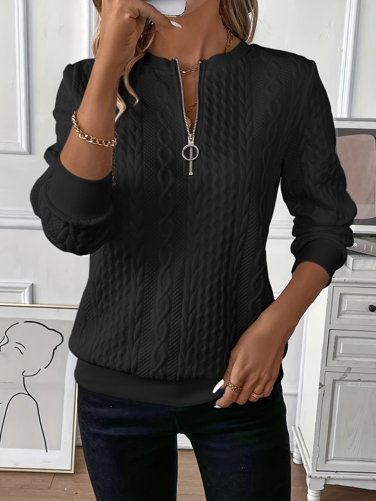 Evi | Pull avec Fermeture Éclair