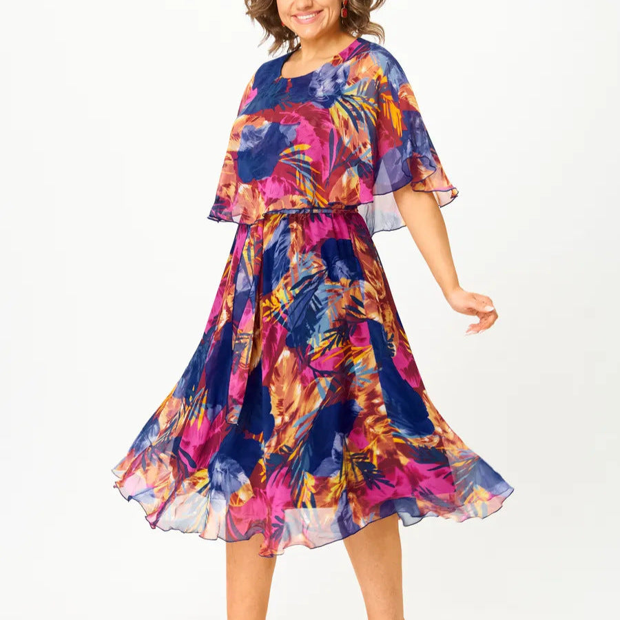 Aitana | Robe midi avec un imprimé vibrant