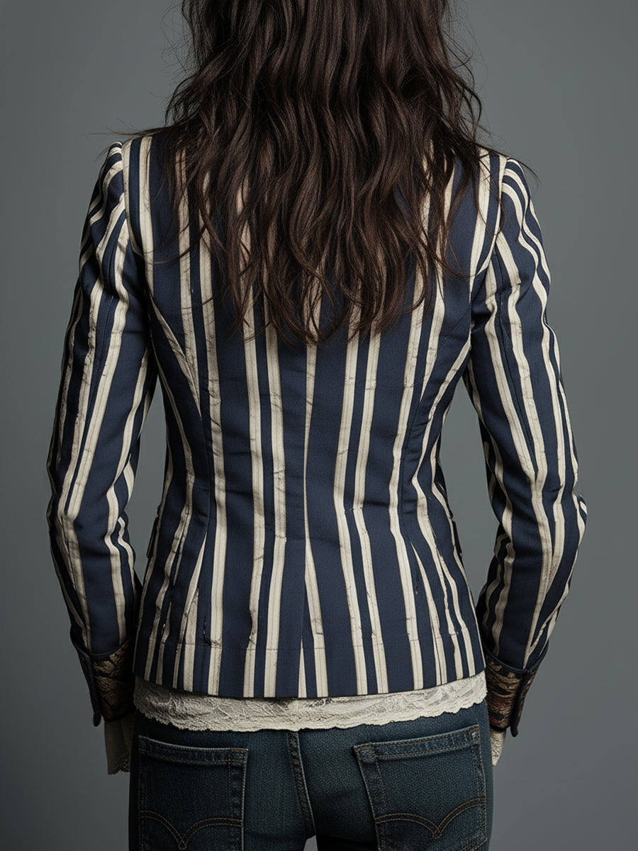 Le Juniper™  | Blazer Rayé Bohémien