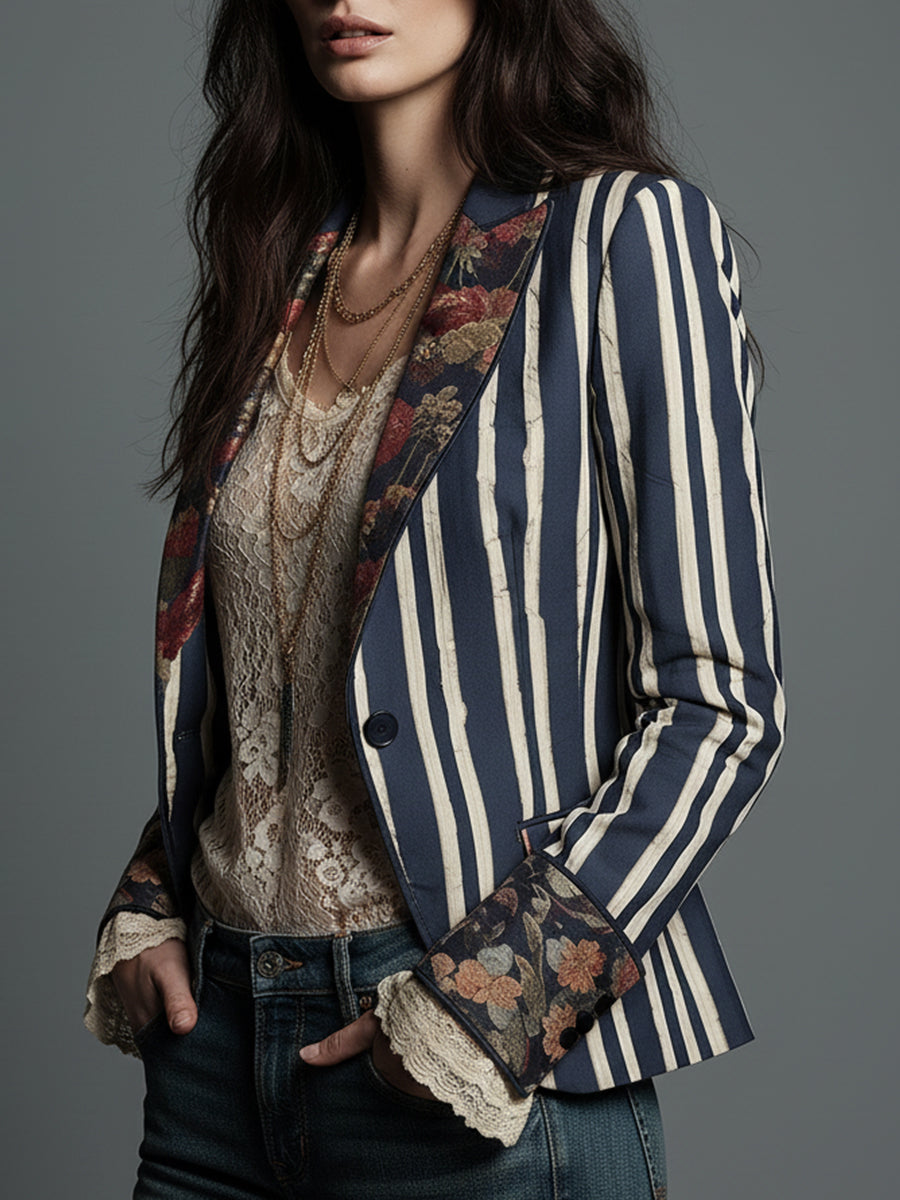 Le Juniper™  | Blazer Rayé Bohémien