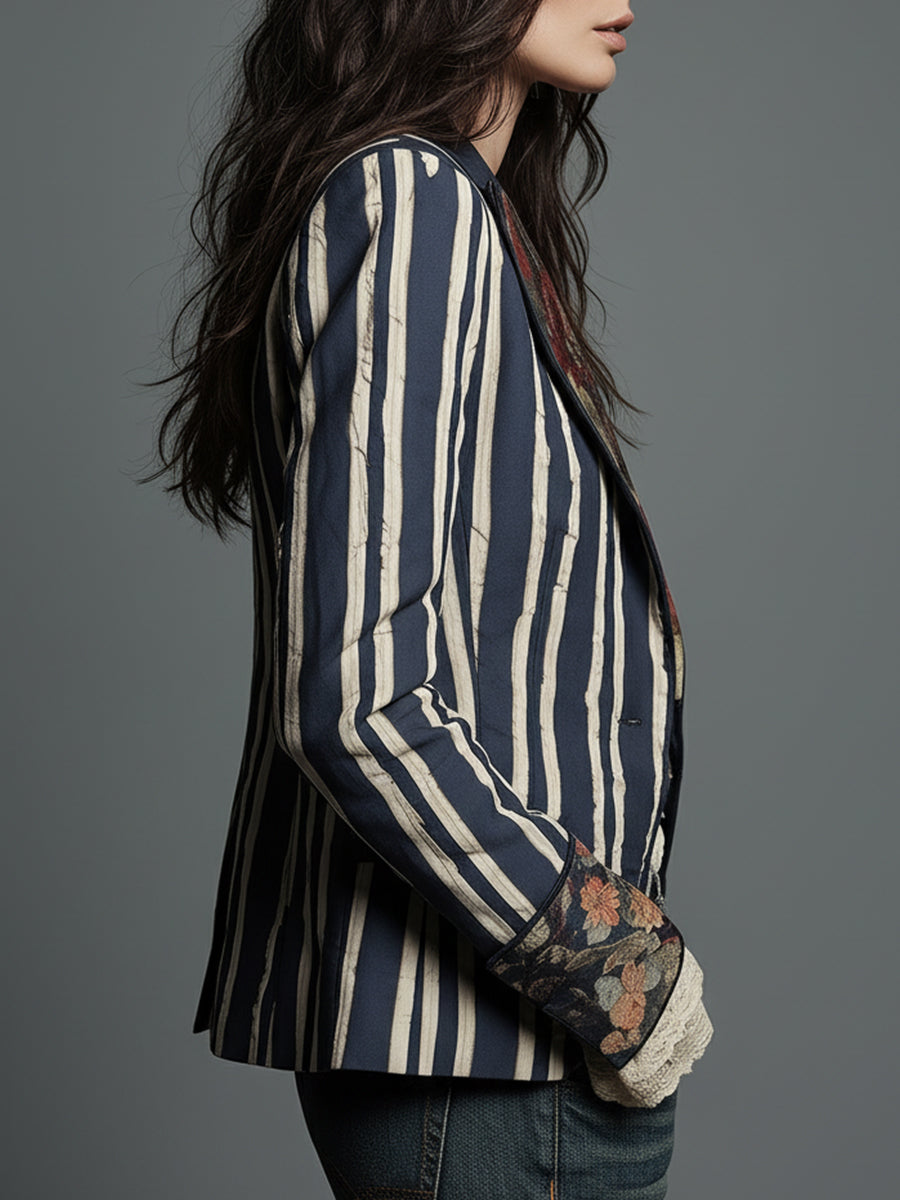 Le Juniper™  | Blazer Rayé Bohémien