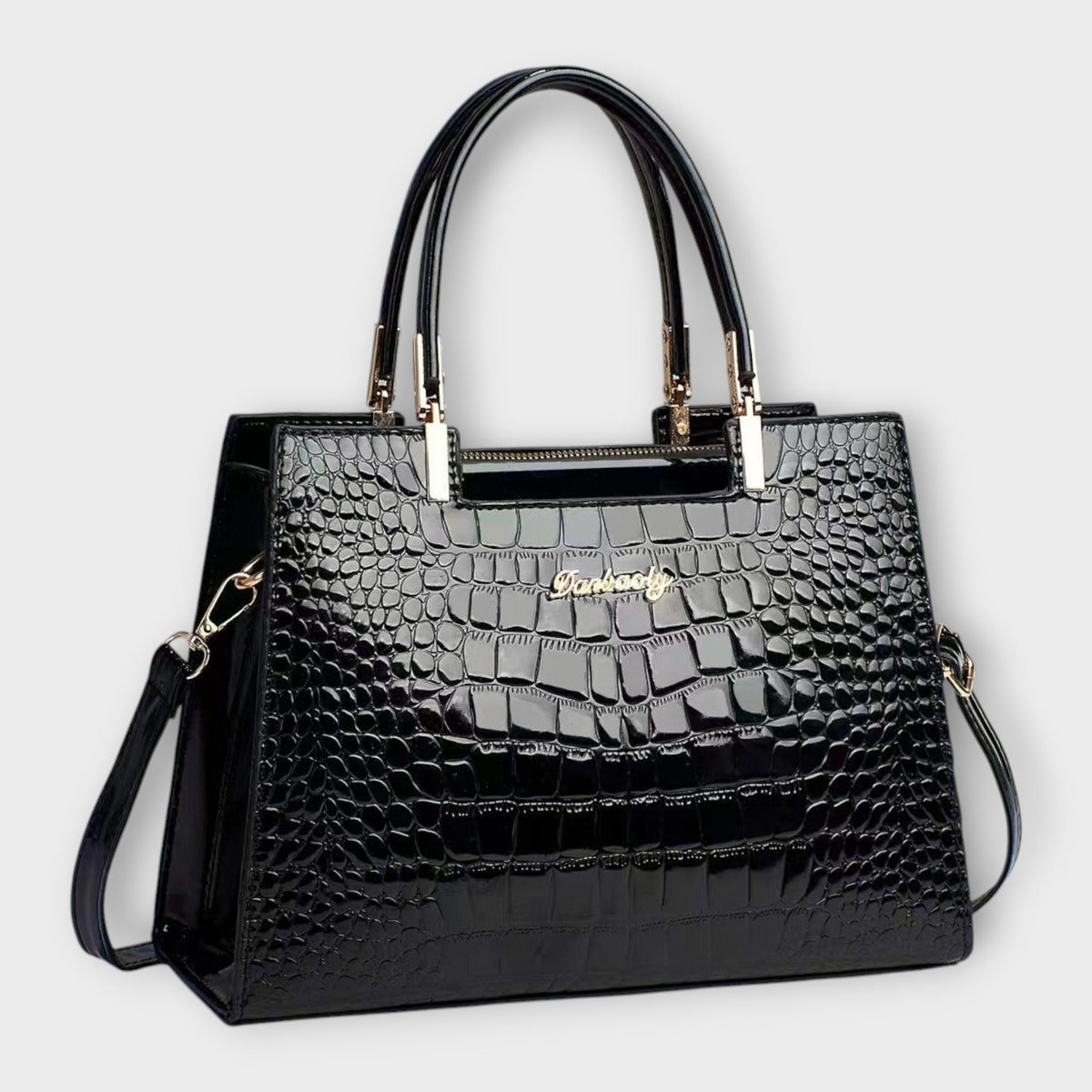 Aurora - Sac à main en cuir de crocodile brillant