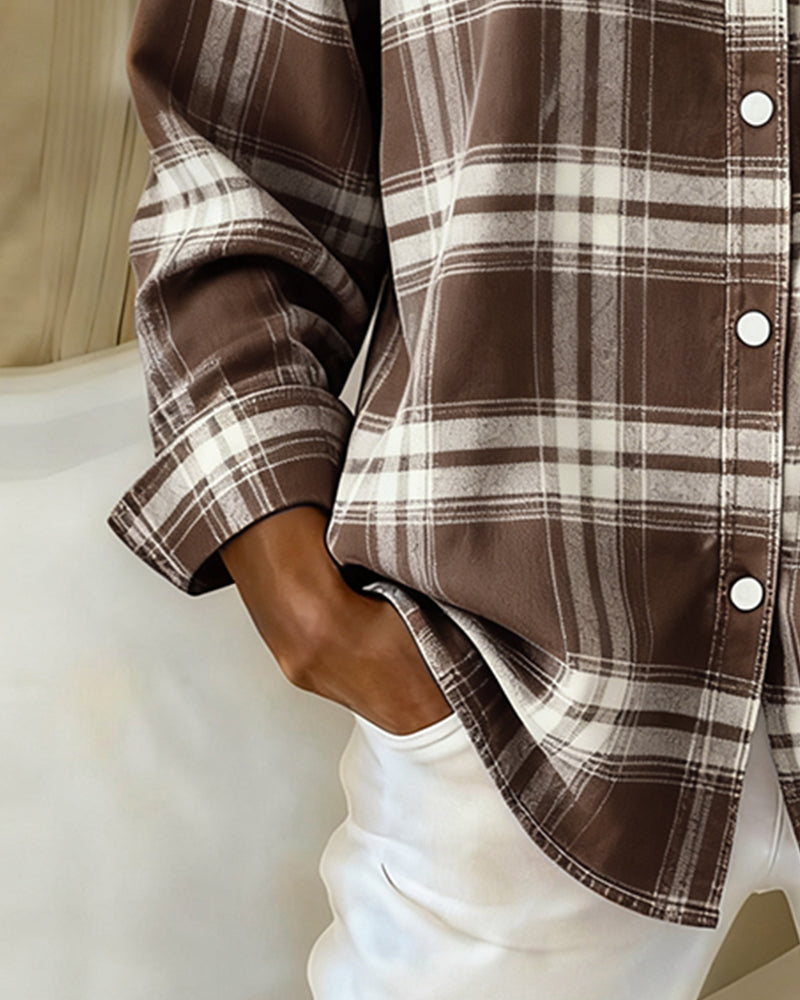 Lysandre | Chemise à Motif Carreaux et Col Notched