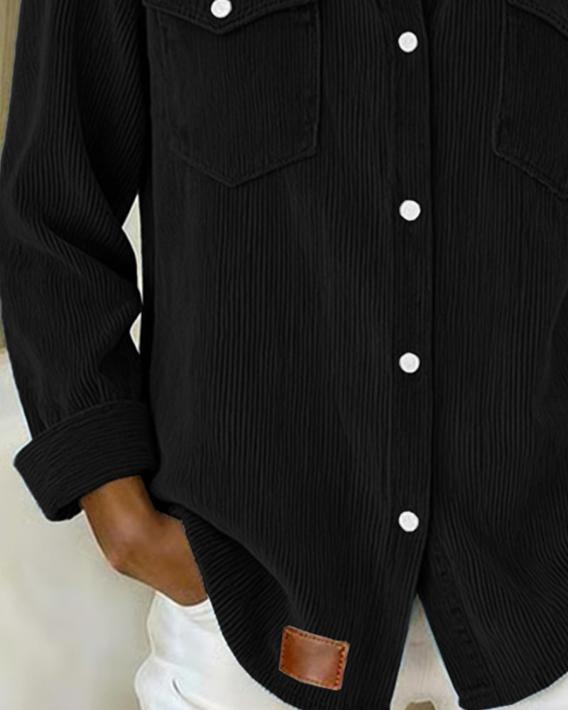 Isabeau | Chemise à Manches Longues avec Revers et Patte de Boutonnage