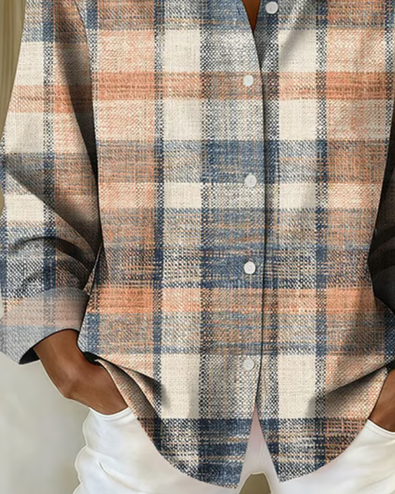 Maëlysse | Chemise style vintage avec motif à carreaux