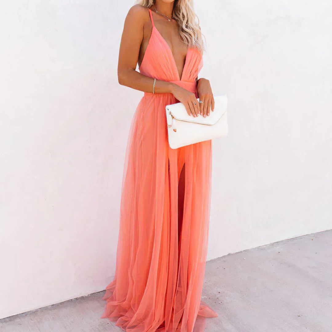 Lefèvre | Robe Maxi Lumière Corail