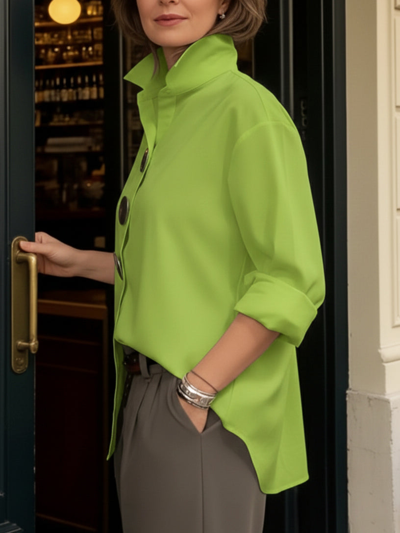 Rosaline | Blouse à Col Montant avec Boutons Déclaration