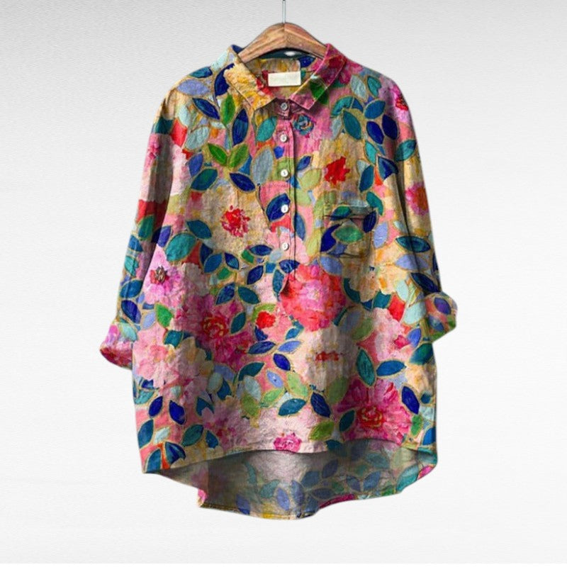 Claire | Élégante Blouse d'Été en Lin