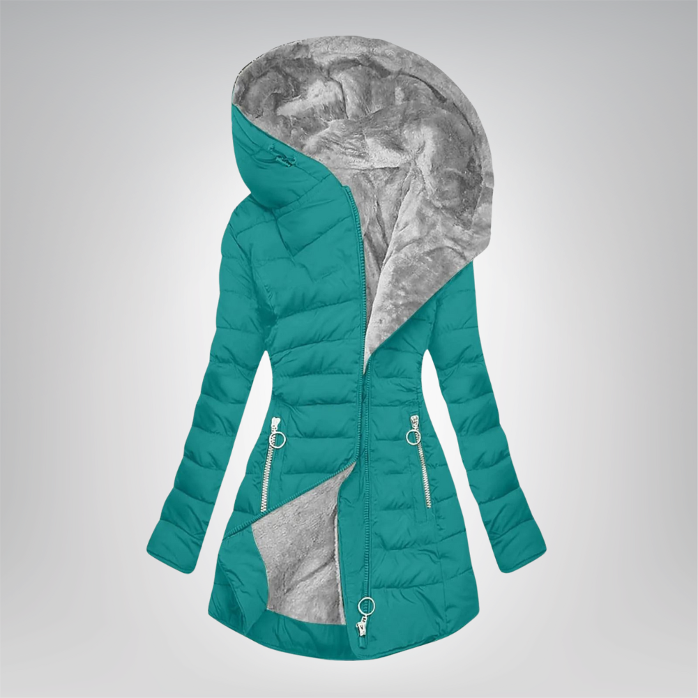 Émeraude | Manteau Douillet Doublé en Fourrure