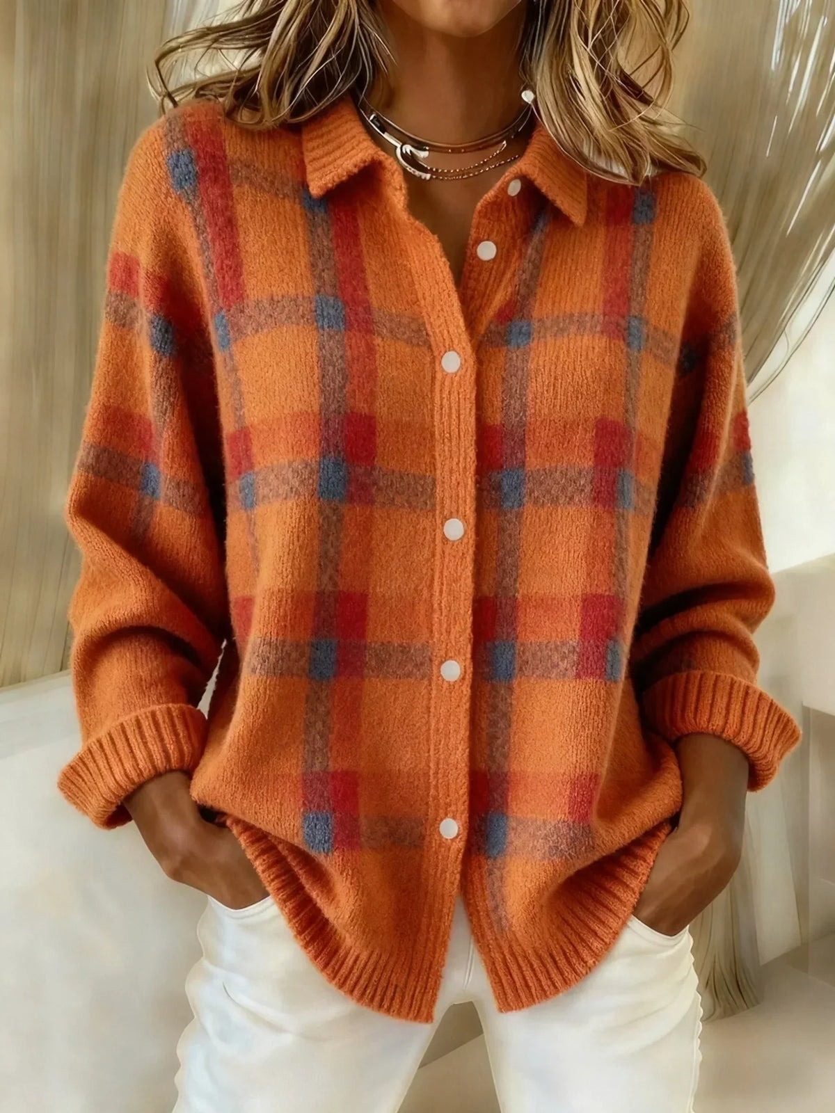 Clarisse | Pull à carreaux rétro