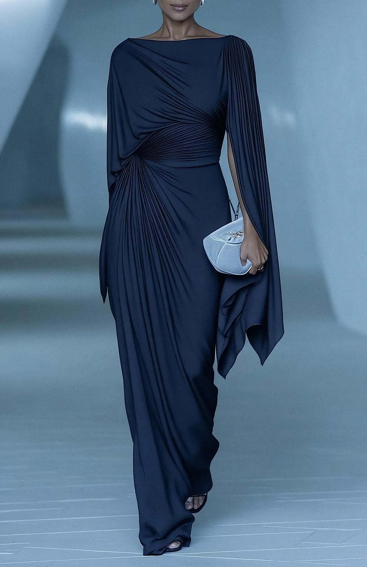 Melyssa – Robe Maxi Drapée Plissée
