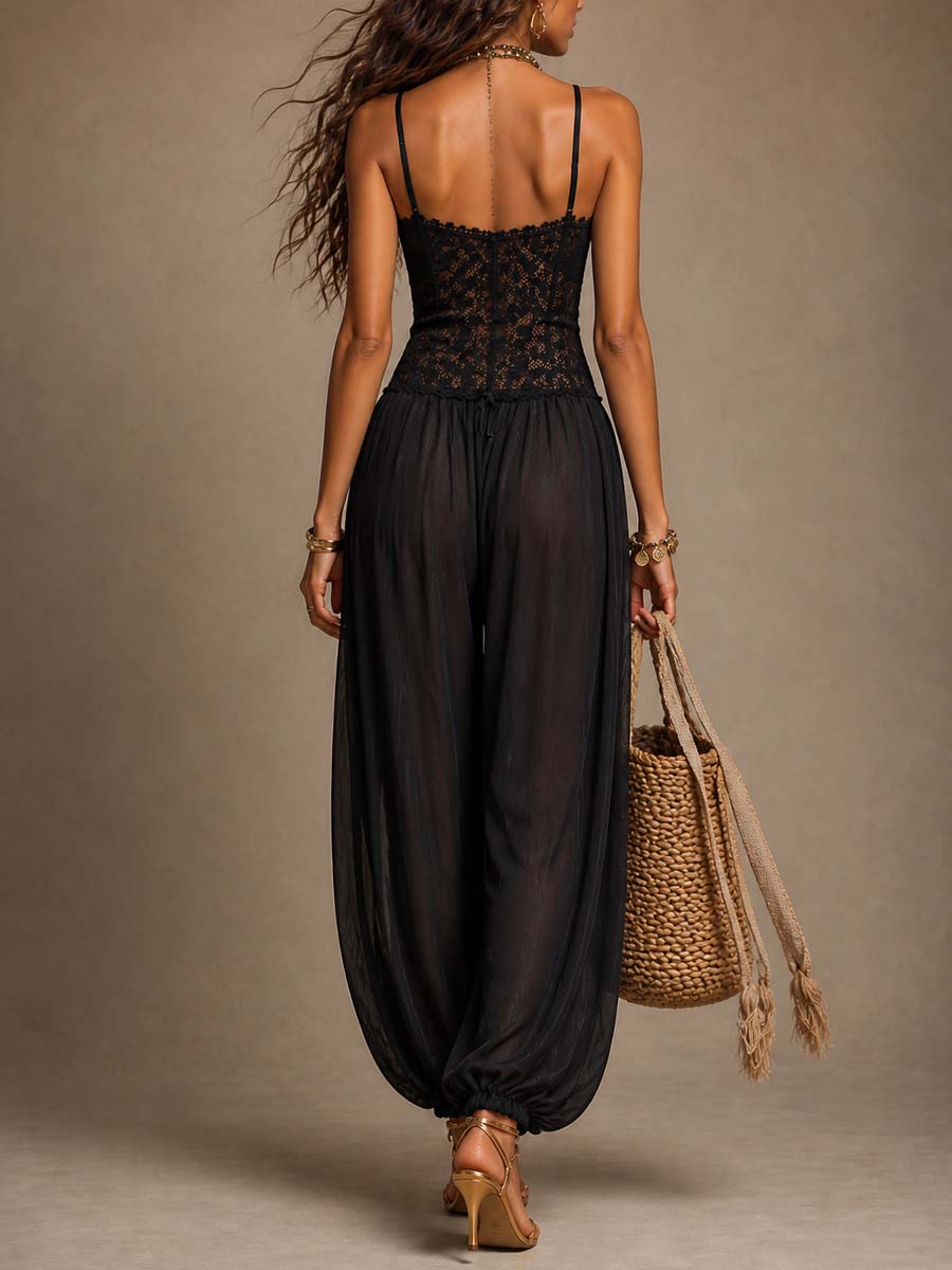 Laia | Mono halter avec dentelle fluide