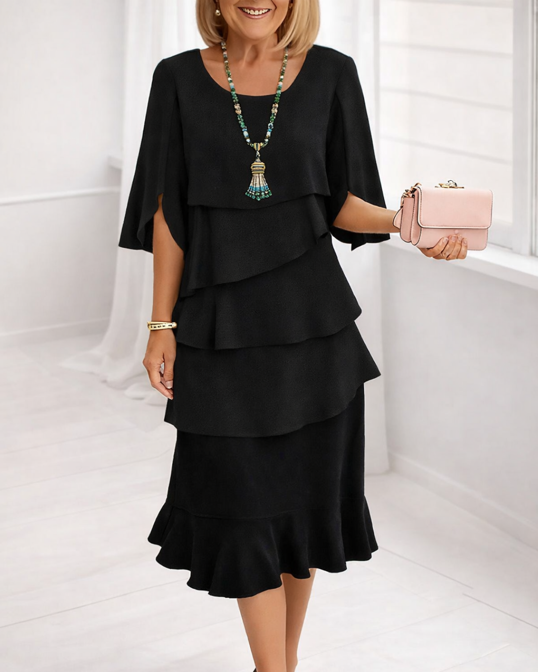 Margaret | Robe Midi Volantée