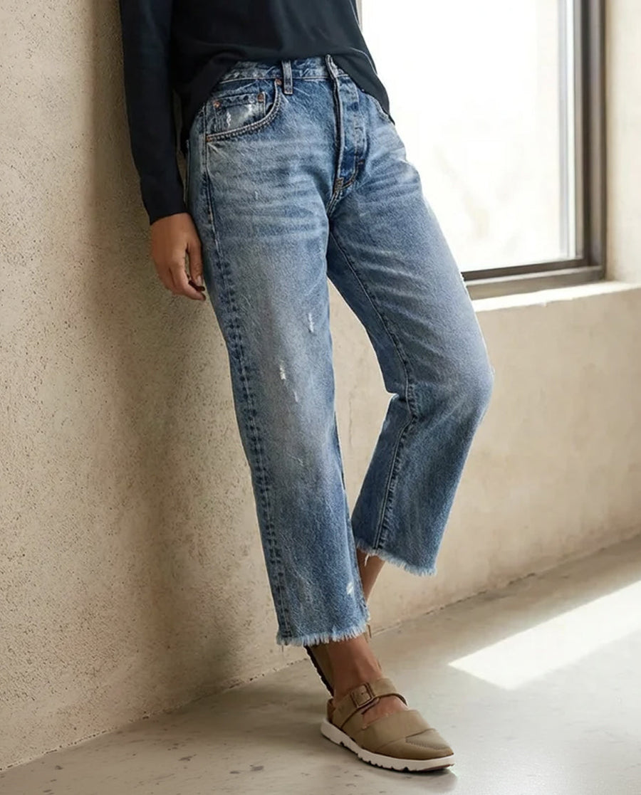 Danice | Jeans à jambe droite à coupe courte
