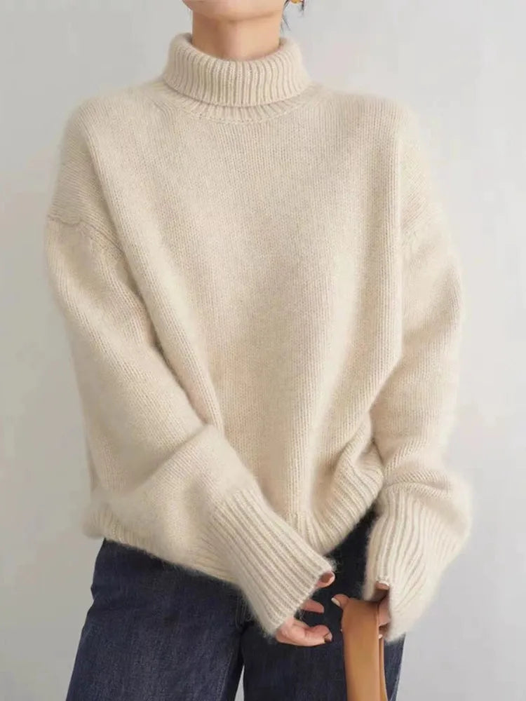 FONTAINE | Pull Col Roulé Oversize Nathalie en Cashmere