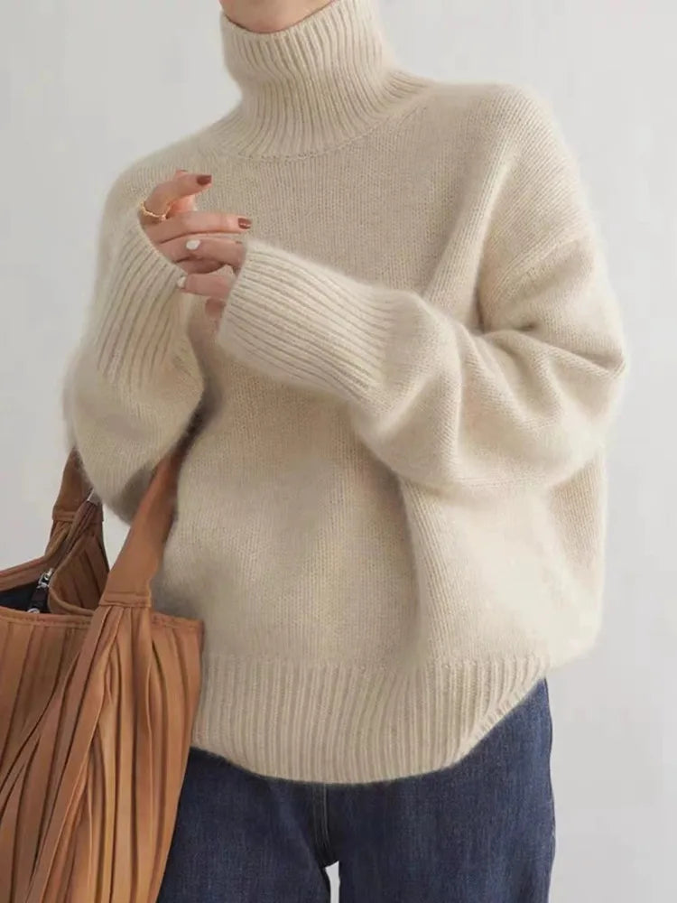 FONTAINE | Pull Col Roulé Oversize Nathalie en Cashmere