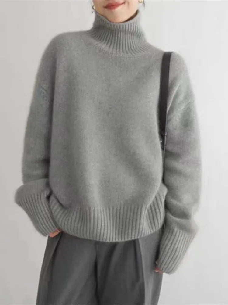 FONTAINE | Pull Col Roulé Oversize Nathalie en Cashmere
