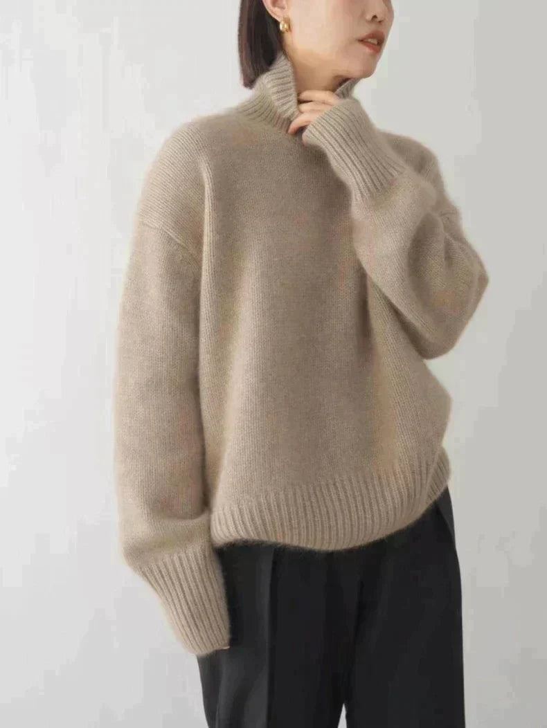 FONTAINE | Pull Col Roulé Oversize Nathalie en Cashmere