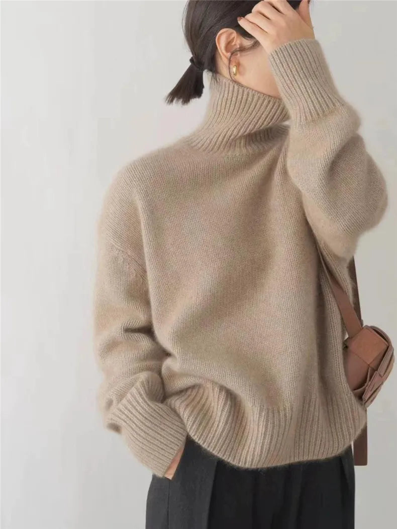 FONTAINE | Pull Col Roulé Oversize Nathalie en Cashmere