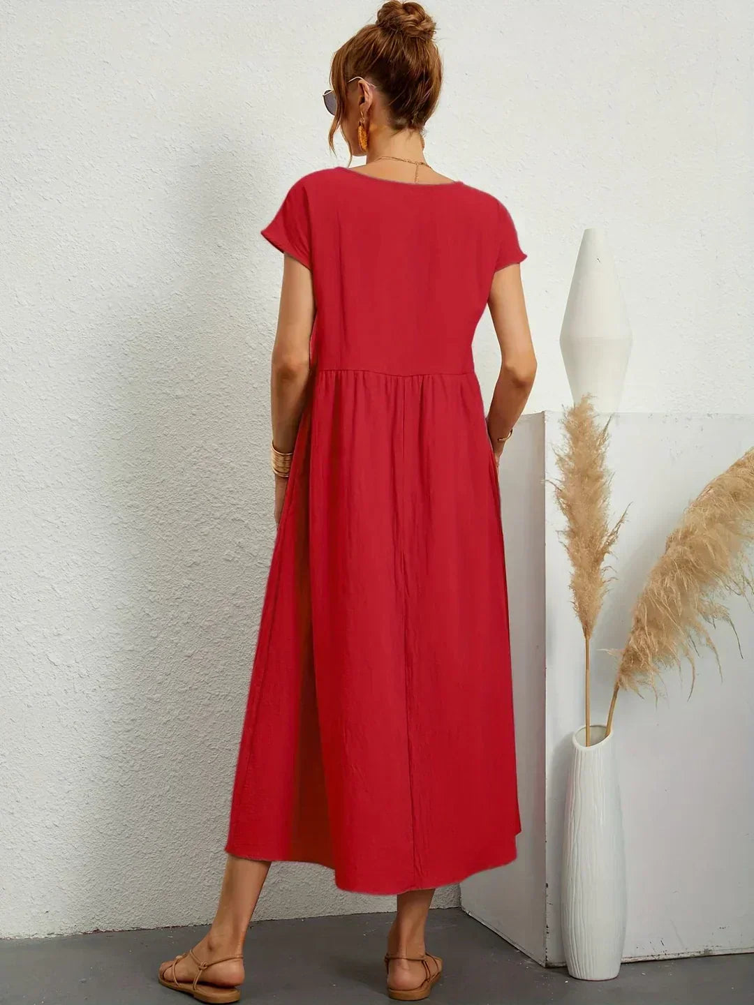 Gabrielle™ — Robe Midi Fluide avec Élégance Intemporelle