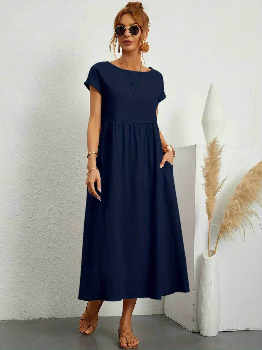 Gabrielle™ — Robe Midi Fluide avec Élégance Intemporelle