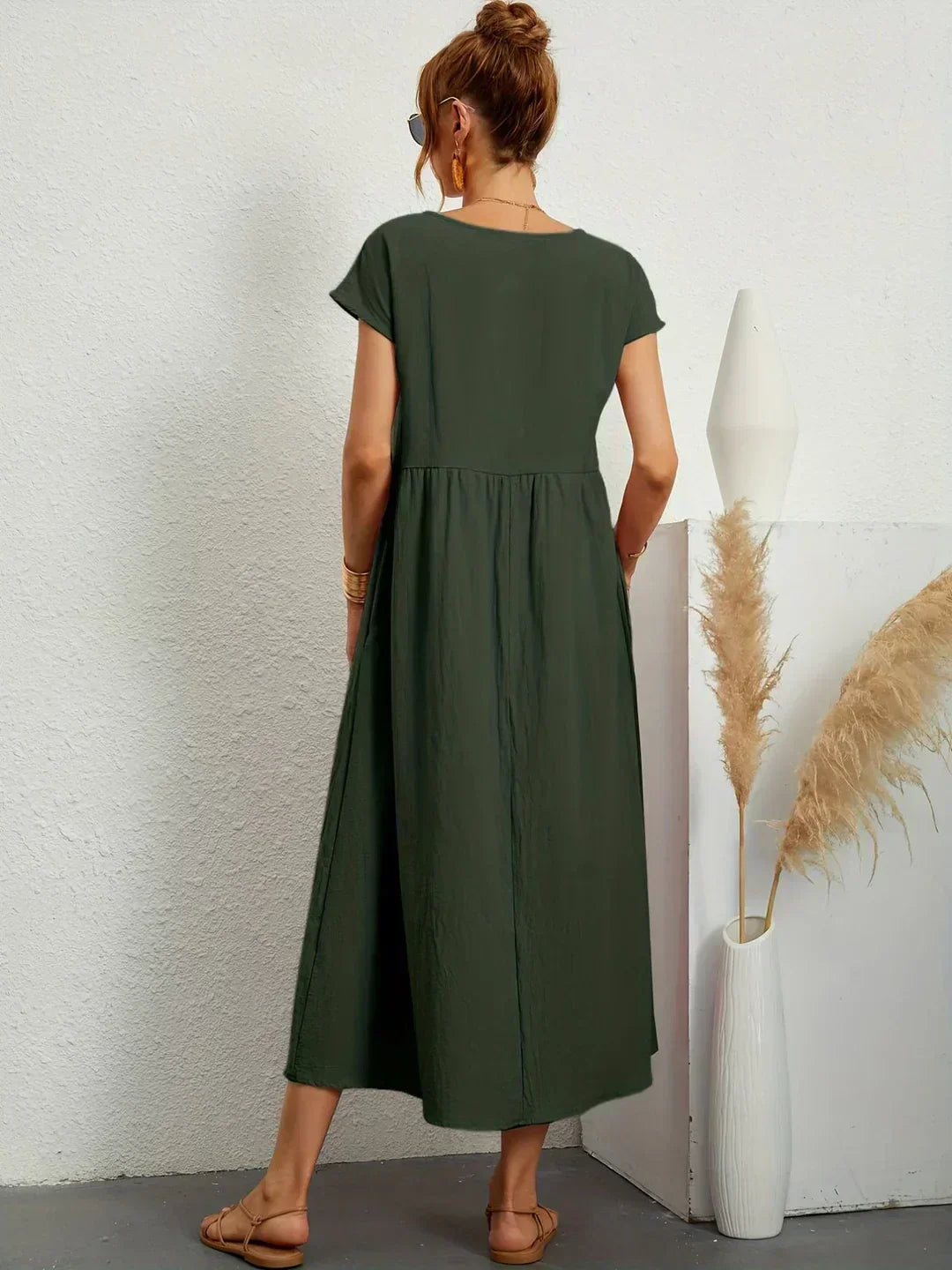 Gabrielle™ — Robe Midi Fluide avec Élégance Intemporelle