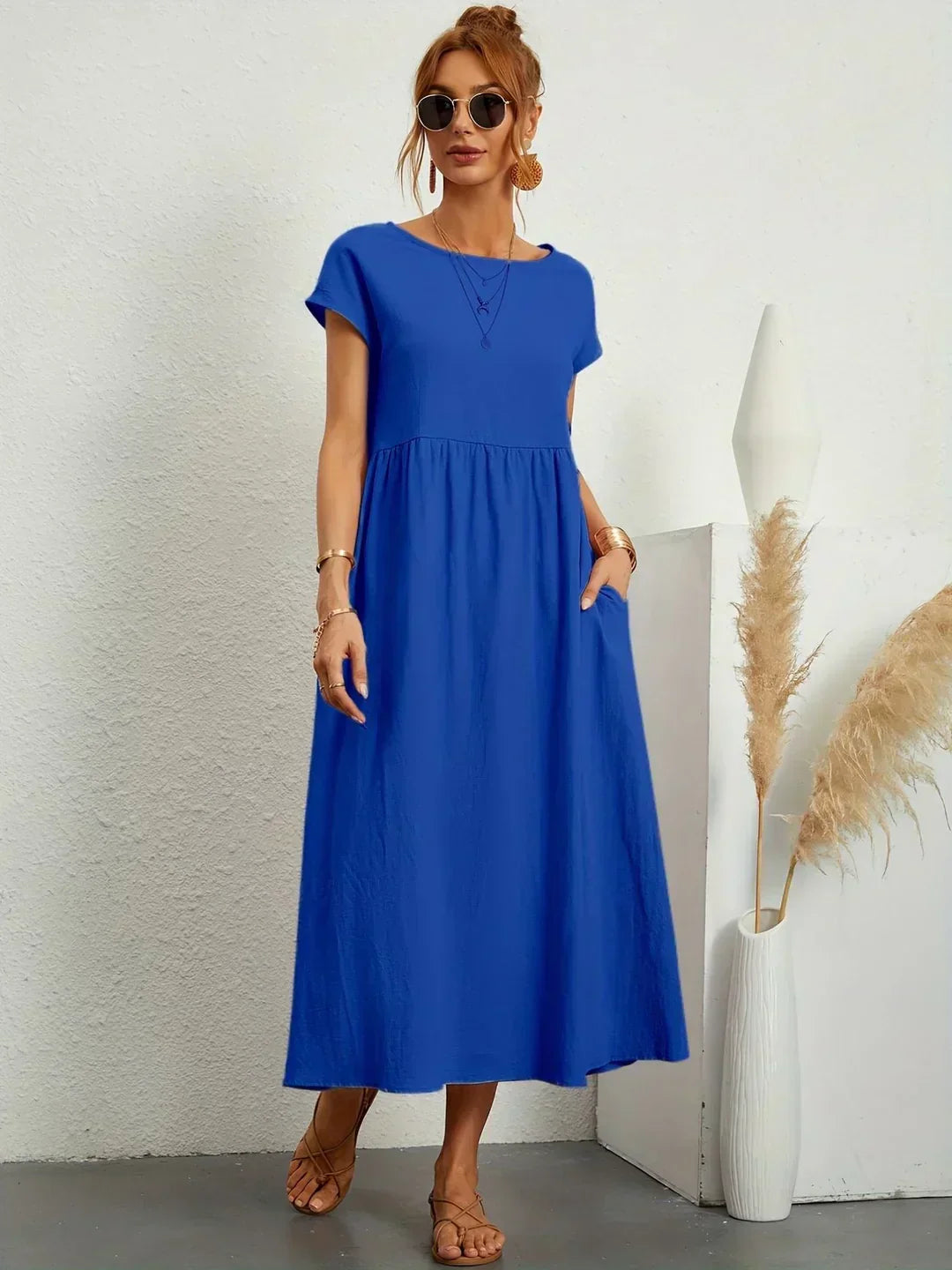 Gabrielle™ — Robe Midi Fluide avec Élégance Intemporelle