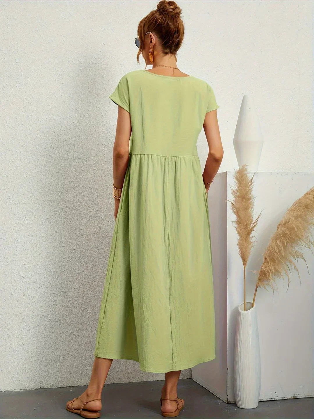 Gabrielle™ — Robe Midi Fluide avec Élégance Intemporelle
