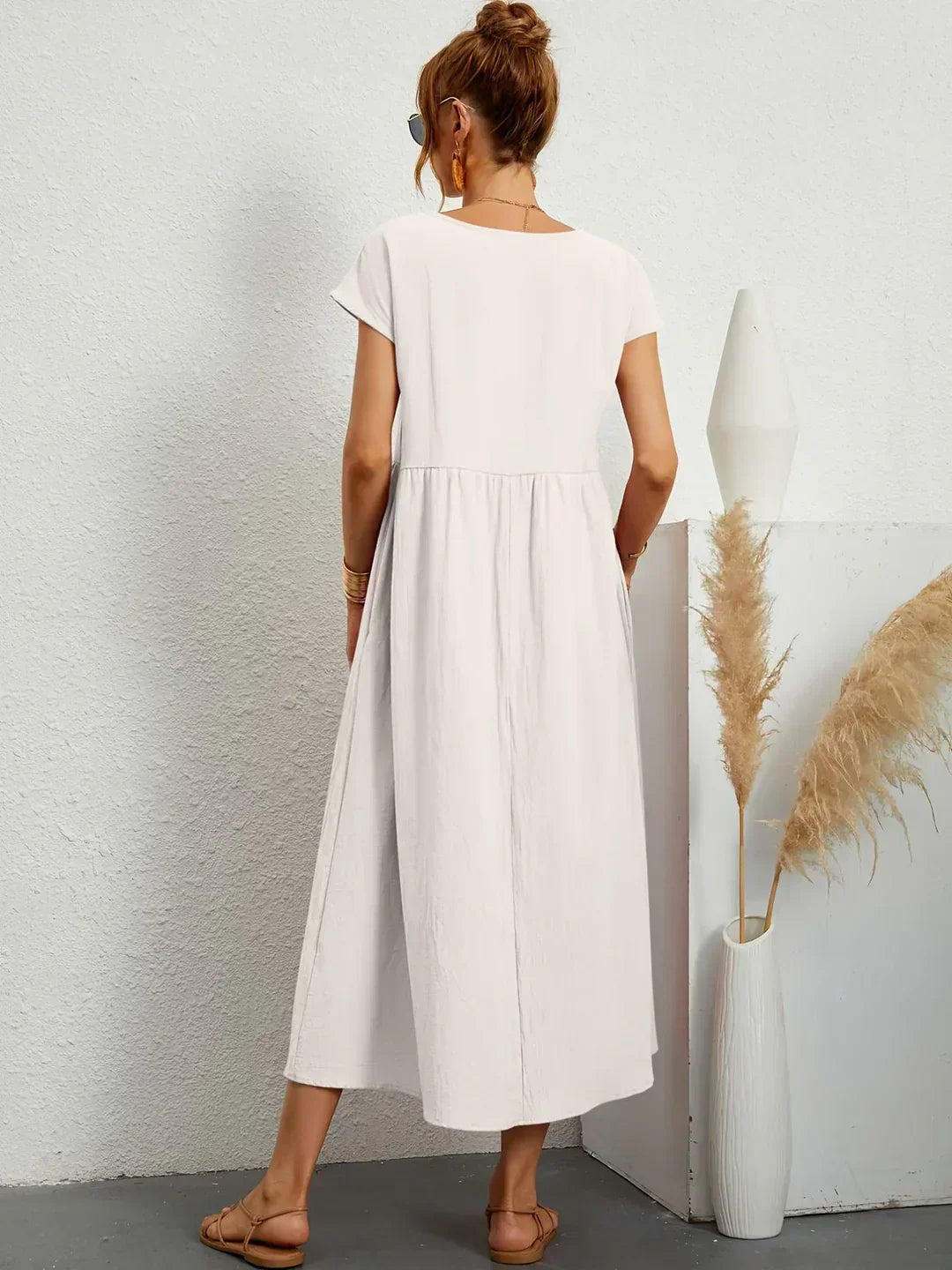 Gabrielle™ — Robe Midi Fluide avec Élégance Intemporelle