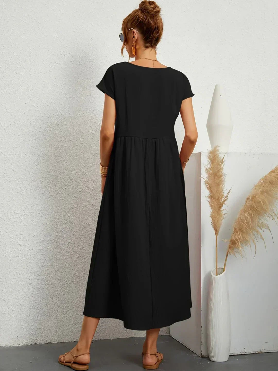 Gabrielle™ — Robe Midi Fluide avec Élégance Intemporelle