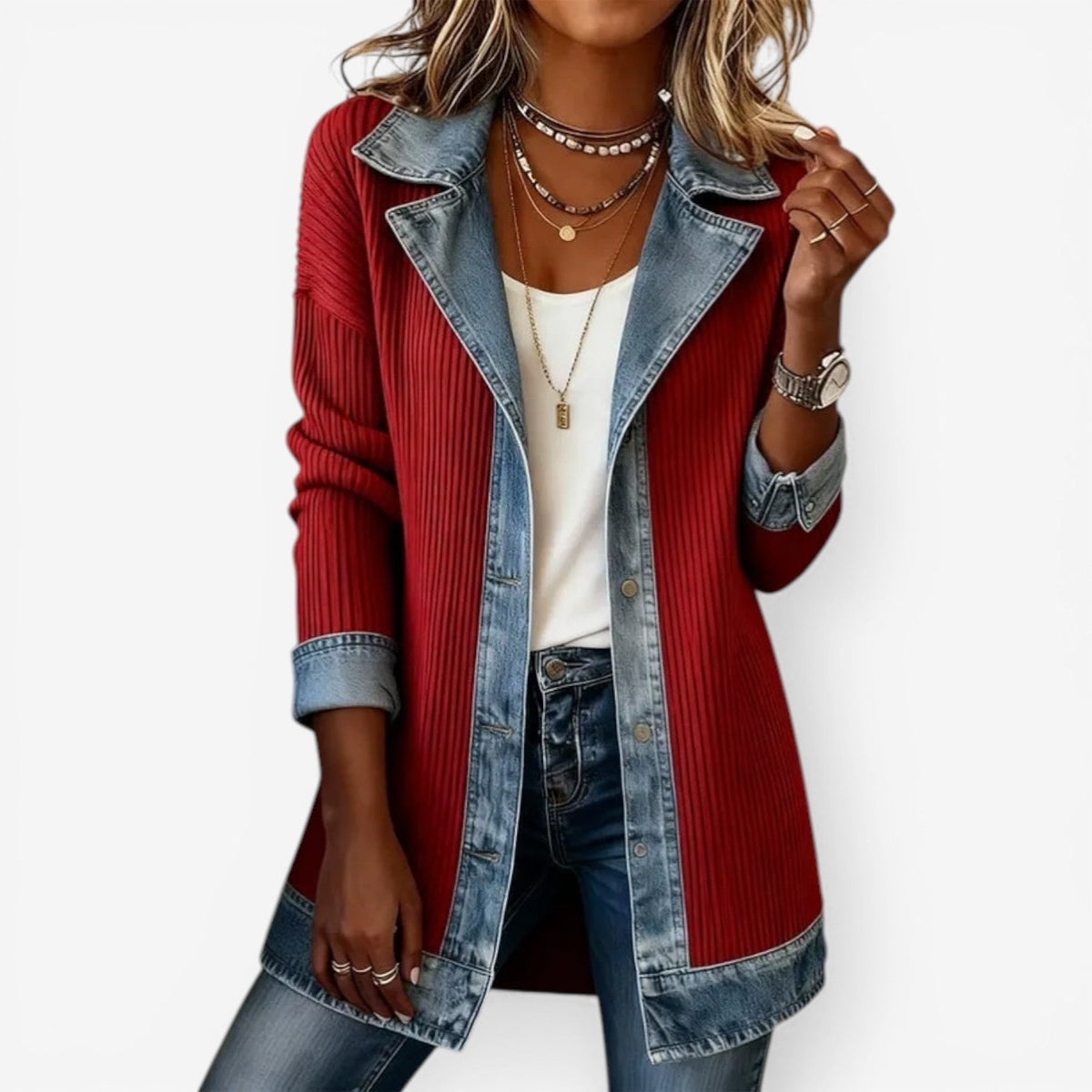 Emilia™ Veste en denim mélangé